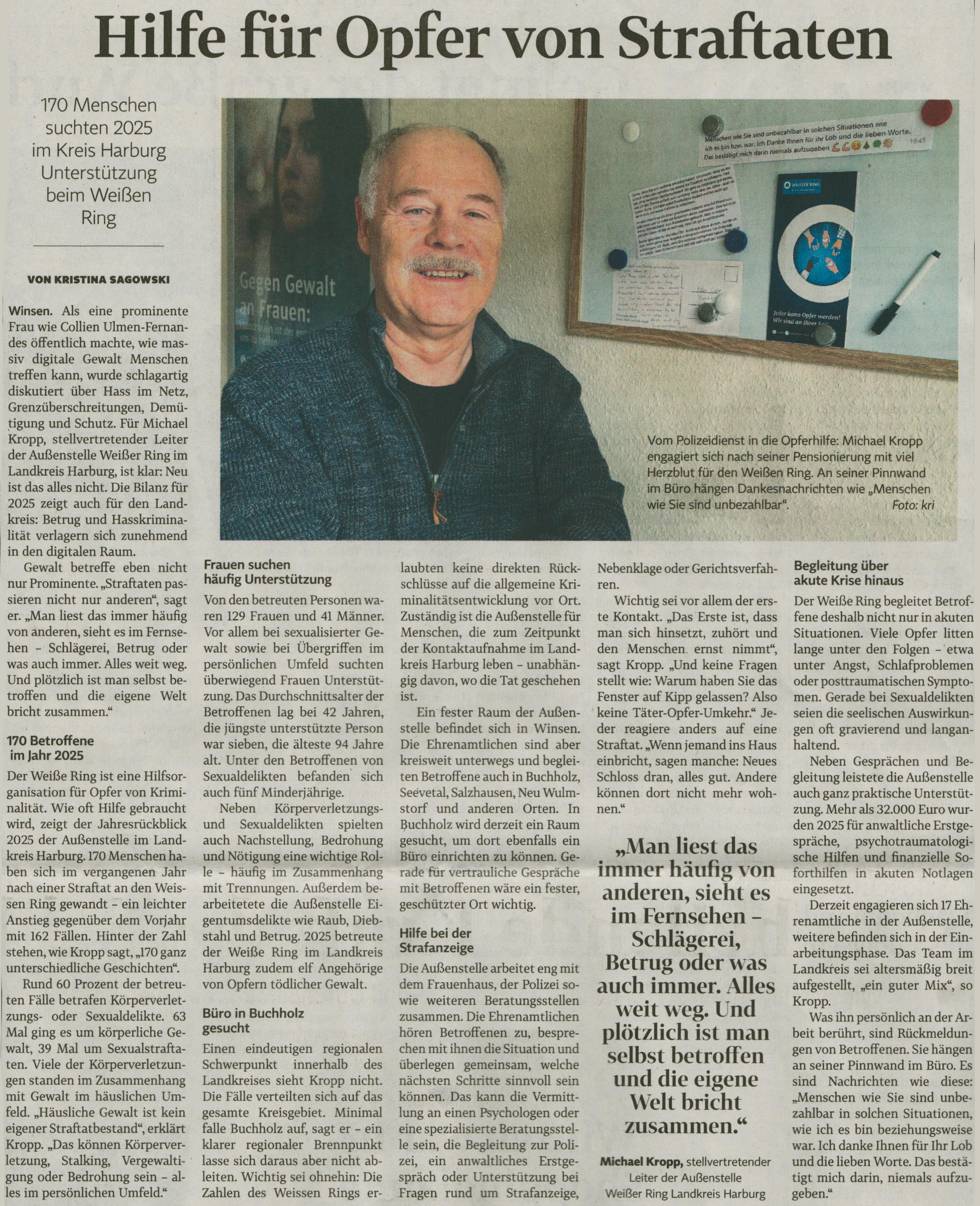 Hilfe für Opfer von Straftaten